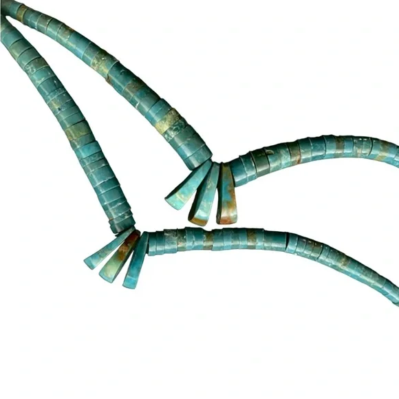 Heishi Turquoise Native American Beaded Necklace Jacla - Picture 4 of 13